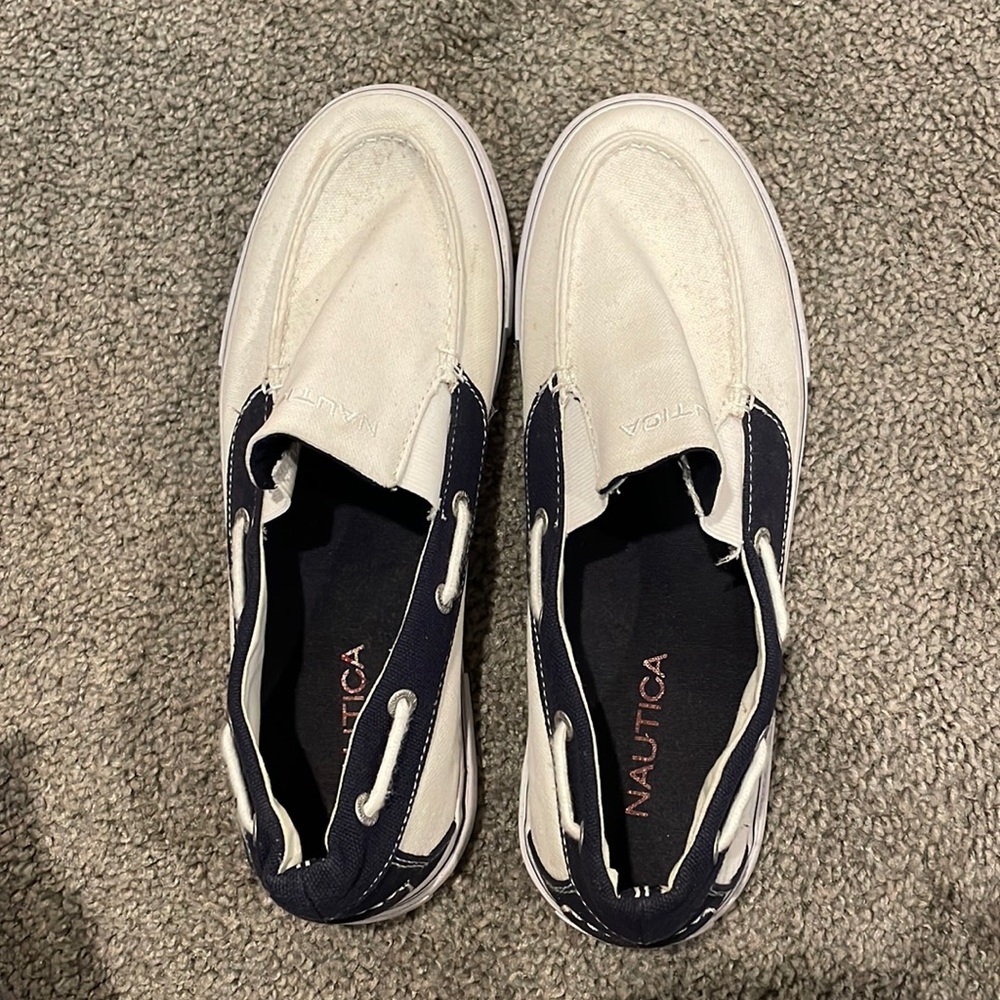 White mens nautica loafers